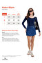 Women's Slim Fit Slim Fit Long Sleeve Viscose Navy Blue Blouse - 8
