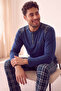 Relax Stylish Men's Long Sleeve Pajama Set - 4