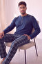 Relax Stylish Men's Long Sleeve Pajama Set - 2