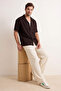 Kahverengi Normal Kalıp/Regular Fit &100 Pamuk Gabardin Kısa Kol Dokuma Erkek Gömlek TMNSS26GO00016 - 2