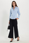 Women's Slim Fit Slim Fit Cotton Long Sleeve Striped Blue Women's Shirt - 2