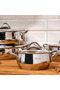 8-Piece Steel Cookware Set with Induction Base - Stylish Stainless Steel Body - 5