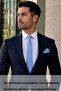 Men's Maya Blue Handkerchief Tie Slim Cut Tie with Gift - 2