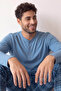 Blue Stylish Men's Long Sleeve Pajama Set - 5