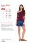 Women's slim fit short sleeve boat neck burgundy blouse - 3