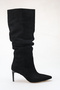 Siyah Süet 8 cm Kadın Slouchy Çizme TAKAW27CZ00018 - 3