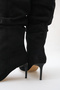 Siyah Süet 8 cm Kadın Slouchy Çizme TAKAW27CZ00018 - 4