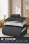 Stripe Reversible Comforter Set- Ultra Soft Microfiber Fabric, Soft Siliconized Fiber Filling - 3