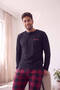 Black Sleep Man Patterned Stylish Men's Long Sleeve Pajama Set - 6