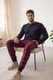 Black Sleep Man Patterned Stylish Men's Long Sleeve Pajama Set - 5