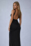 Black Backless Draped Sandy Dress with Accessory Detail Alc-X15457 - 5