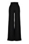 Siyah Kemerli Wideleg/Geniş Paça Normal Bel Smart Krep Kumaş Örme Pantolon TWOSS23PL00330 - 9