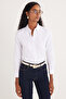 Women's Slim Fit Slim Fit Long Sleeve Cotton Body Fitting Textured White Basic Shirt - 7
