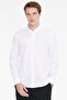Men's White 100% Cotton Flannel Oxford Slim Fit Buttoned Collar Flared Shirt - 7