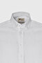 Men's White 100% Cotton Flannel Oxford Slim Fit Buttoned Collar Flared Shirt - 13