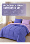 Stripe Reversible Comforter Set- Ultra Soft Microfiber Fabric, Soft Siliconized Fiber Filling