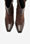 Loel Brown Suede Brown Patterned Women's Thick Heeled Western Boots - 2