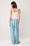 Çok Renkli Beli Lastikli Renkli Çizgili Wide Leg/Geniş Paça Pantolon TWOSS26PL00154 - 4