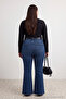 Siyah Fitted/Vücuda Oturan Bisiklet Yaka Düğmeli Örme Bluz TBBAW27AF00044 - 4