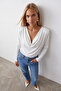 Women's Ecru Degaje Collar Wide Cut Knitted Blouse Alc-X13126 - 4