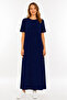 Short Sleeve Maxi Combed Dress 2029 - Long Combed Dress - 2