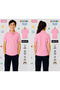 Unisex Polo Collar Short Sleeve Pink School T-Shirt