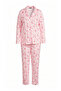 Pembe Yılbaşı ve Kurdele Desenli Yumuşak Tuşeli Örme Pijama Takımı THMAW27PT00228