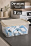 5Lt Elora Lockable Lid Box - Powder Tablet Detergent Organizer Multi-Purpose Bathroom Organizer Beige