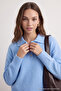 Wardrobe Essentials Bebe Mavisi Yünlü Basic Geniş Kalıp Özel İplikli Triko Kazak TWOAW26KZ00072 - 3