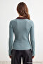 Wardrobe Essentials Mint Premium Özel İplik Polo Yaka Triko Hırka TWOAW26HI00225 - 4