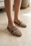 Women's Closed-Front Straw Slippers Tan Lace Knitted Embroidered Dowry Daily Slippers - 4