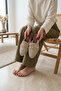 Women's Closed-Toe Woven Slippers Beige Lace Knitted Embroidered Dowry Daily Slipper - 5