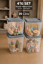 4-Piece Deep Toy Organizer - Baby Room Organizer with Locking Lid Storage Box 20Lt Gray
