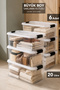 6-Piece 20Lt Lockable Lid Storage Box - Elora Cabinet Organizer Box Multi-Purpose Organizer Transparent