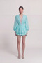 Lace Detailed Ruffled Olanna Dress Blue - 3