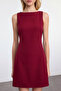 Bordo A-Kesim Mini Dokuma Elbise TWOAW25EL00192 - 3