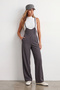 Anthracite Double Pocket Strap Lycra Salopet Jumpsuit Alc-X11539 - 3