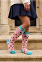 Girl's Dog Patterned Knee Socks Pink - 3