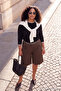 Wardrobe Essentials Siyah Çizgi Detaylı Mevsimlik İnce Triko Kazak TBBAW27AN00033 - 3