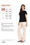 Women's Oversize Wide Cut Crew Neck Buttoned Shoulder Lycra Black Viscose Blouse - 3