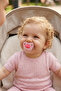 Transparent Patterned Orthodontic Pacifier with Soft Silicone Tip 0-6 Months Pink - 4