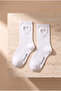 Women's Heart Window Socks White - 3