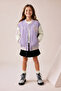 Girl's Süzene Embroidered Snap-Front Bomber College Jacket Lilac