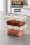 2 Pieces 300ml Organizer Box - Kitchen Drawer Organizer with Lockable Lid Elora Storage Container Beige