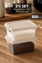 2-Piece Elora Storage Box - 800ml Locking Lid Storage Container Organizer Kitchen Organizer Beige