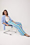 Çok Renkli Beli Lastikli Renkli Çizgili Wide Leg/Geniş Paça Pantolon TWOSS26PL00154