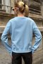 Baby Blue Crew Neck Buttoned Knitwear Cardigan Vs01640 - 6