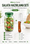 2-Piece Salad Preparation Set - Leak-Proof Salad Container + 5-in-1 Multifunctional Vegetable Chopper