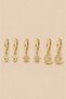 Women's Gold Color 6-Piece Zircon Stone Figured Hoop and Stud Earring Set – Model Options Available