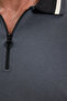 Men's Slim Fit 100% Cotton 3-Pack Khaki-Grey-Black Zippered Polo Collar Pique T-Shirt - 7